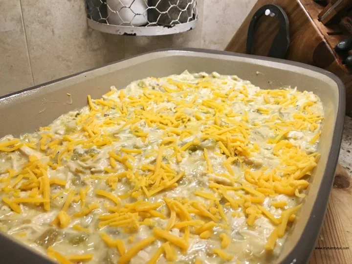 green chile chicken enchilada casserole