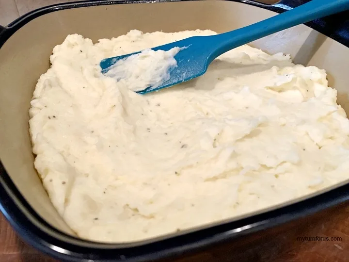 Roasted Garlic Mashed Potato Casserole, creamed potatoes