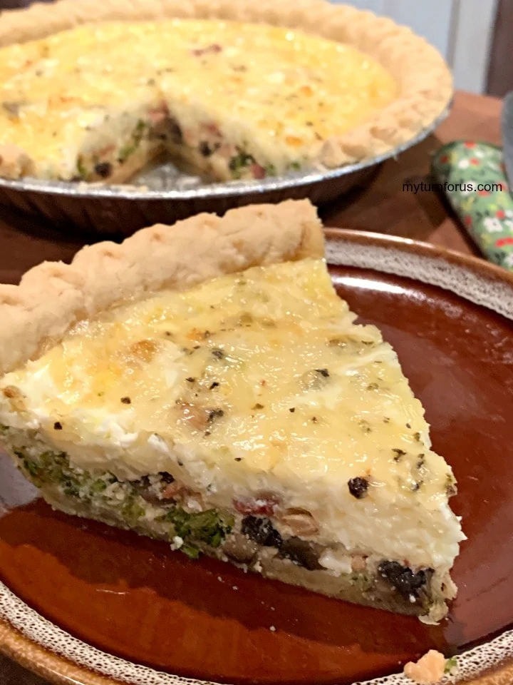 mushroom broccoli bacon quiche 