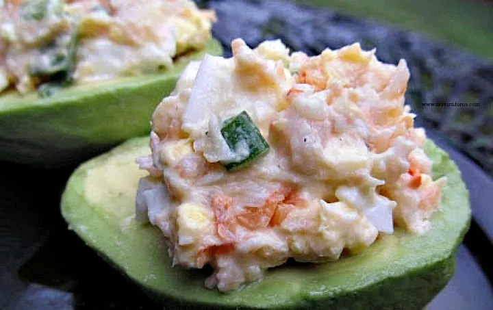 Shrimp and Avocado Appetizer, Avocado stuffed with shrimp salad