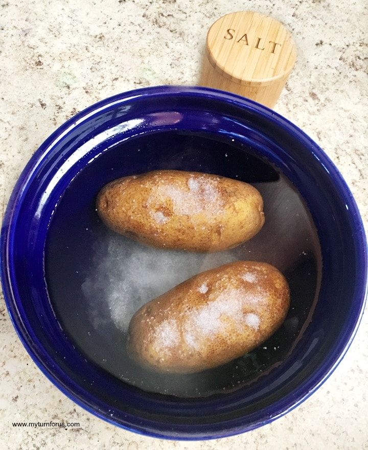 potatoes in salt brine