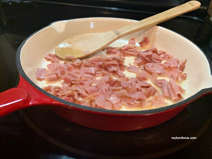 cooking Ham in skillet