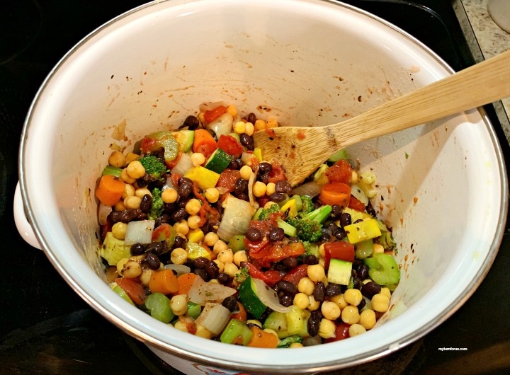 vegetables in a pot