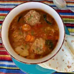 albondigas with cabbage and potatoes