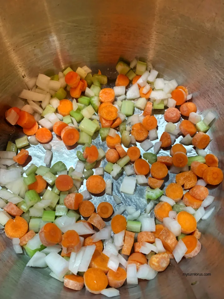 onions, carrots, celery