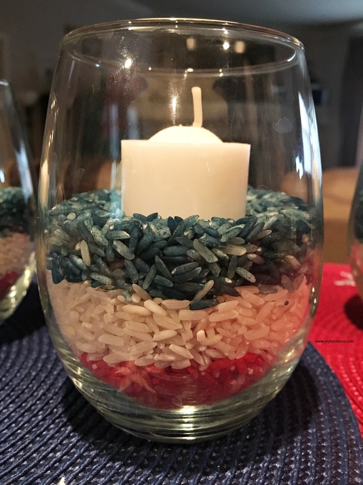 colored rice, dyed rice, candle jars
