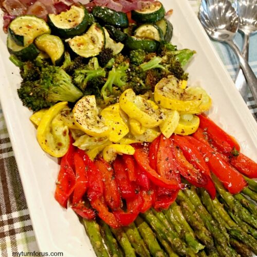 Roasted Vegetable Platter with Colorful Veggies - My Turn for Us