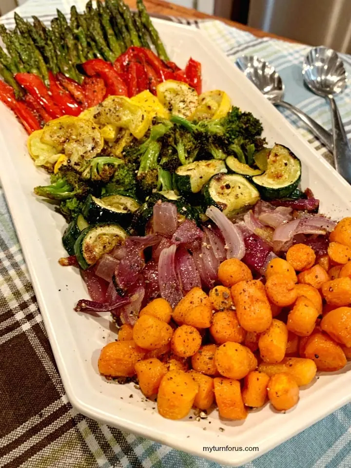 rainbow veggies on platter