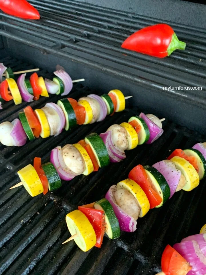 vegetables skewers on the grill