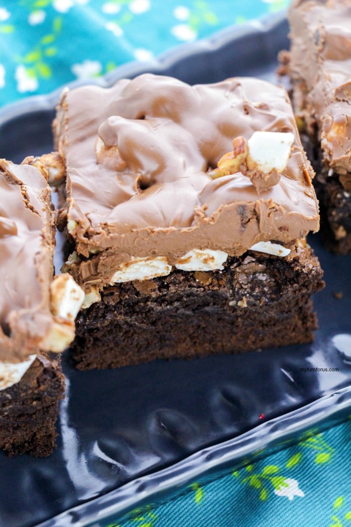 Rocky Road brownies with ganache for brownies