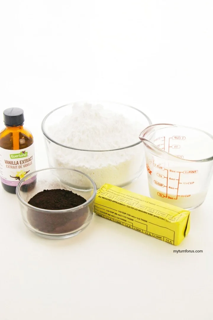 ingredients for chocolate ganache for brownies