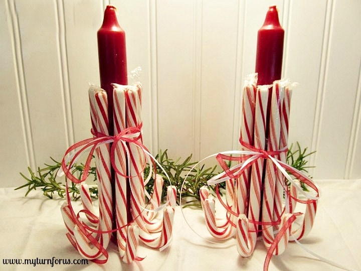 candy cane candle holder