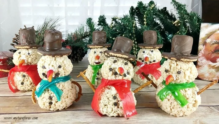 Rice Krispie Snowmen