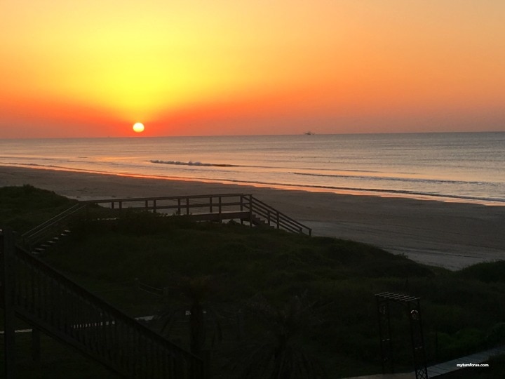 sunrise on Galveston beach