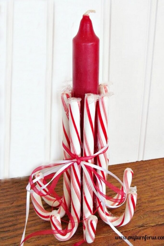 Candy Cane Candlesticks Craft My Turn for Us