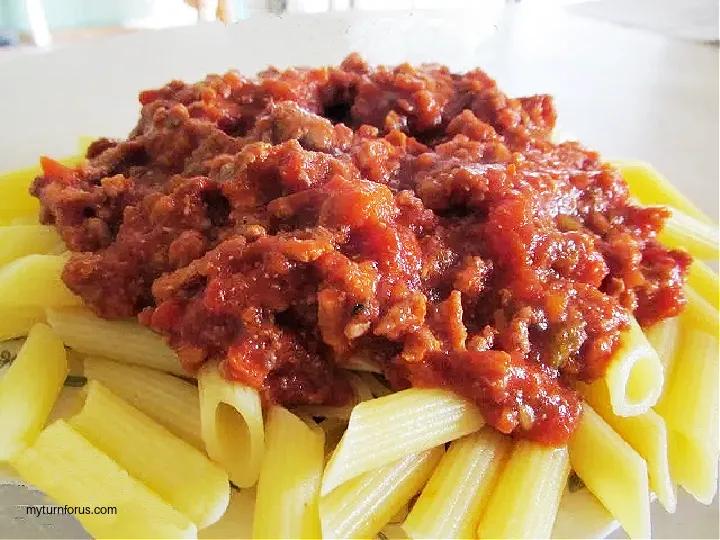 beef and sausage bolognese
