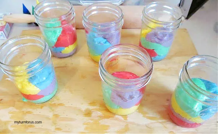 rainbow cupcake batter