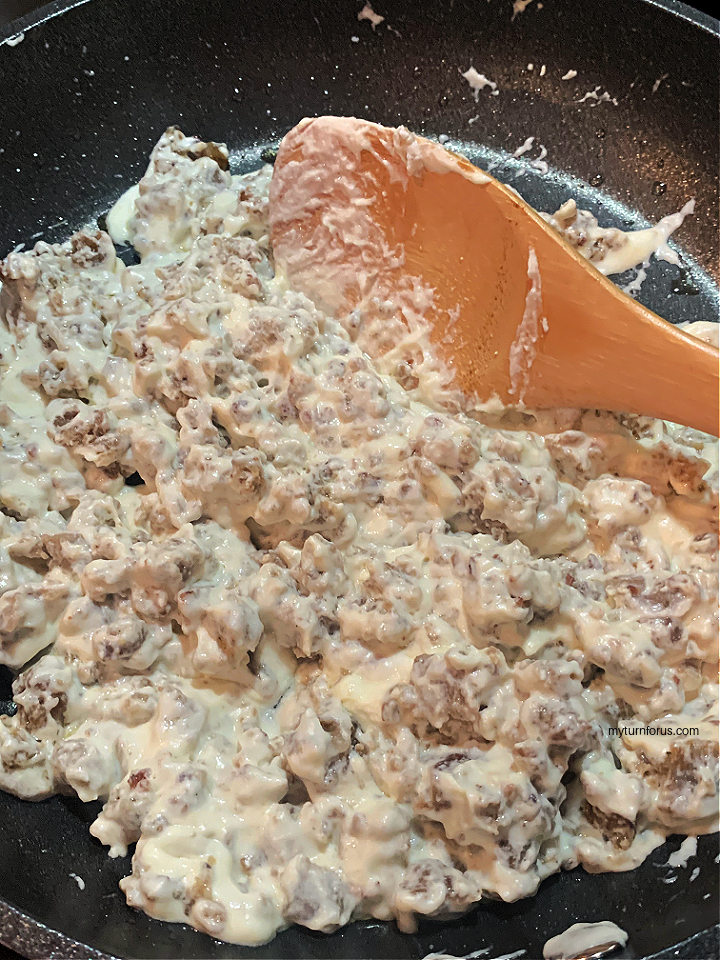 cream cheese and sausage for peppers
