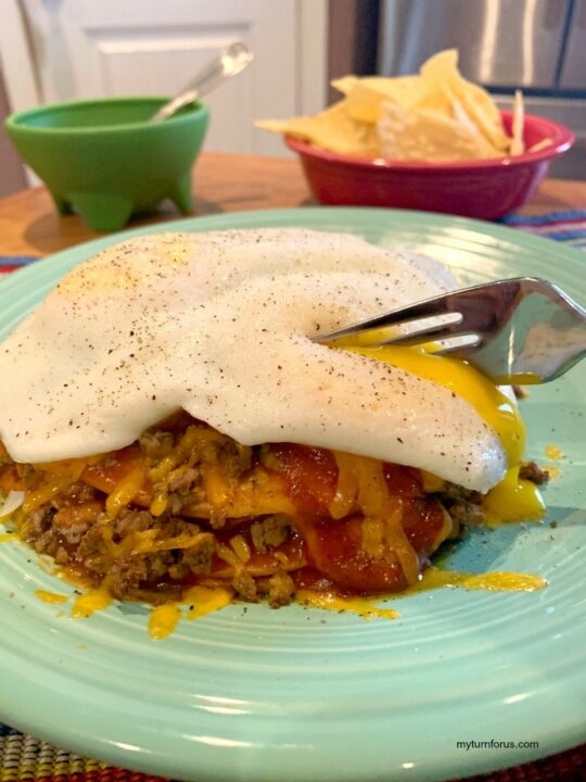 Stacked Red Enchiladas Chihuahua style My Turn for Us