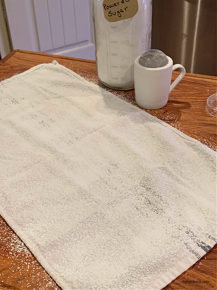 powdered sugar towel
