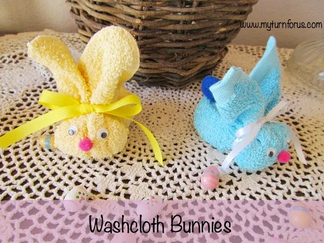 bunny craft, washcloth animals