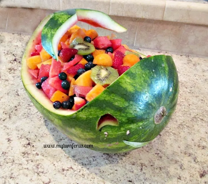 Whale Carved watermelon, watermelon fruit salad, 