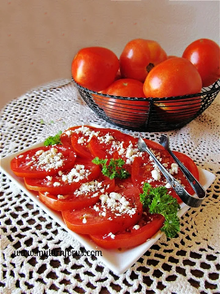 balsamic tomatoes and feta