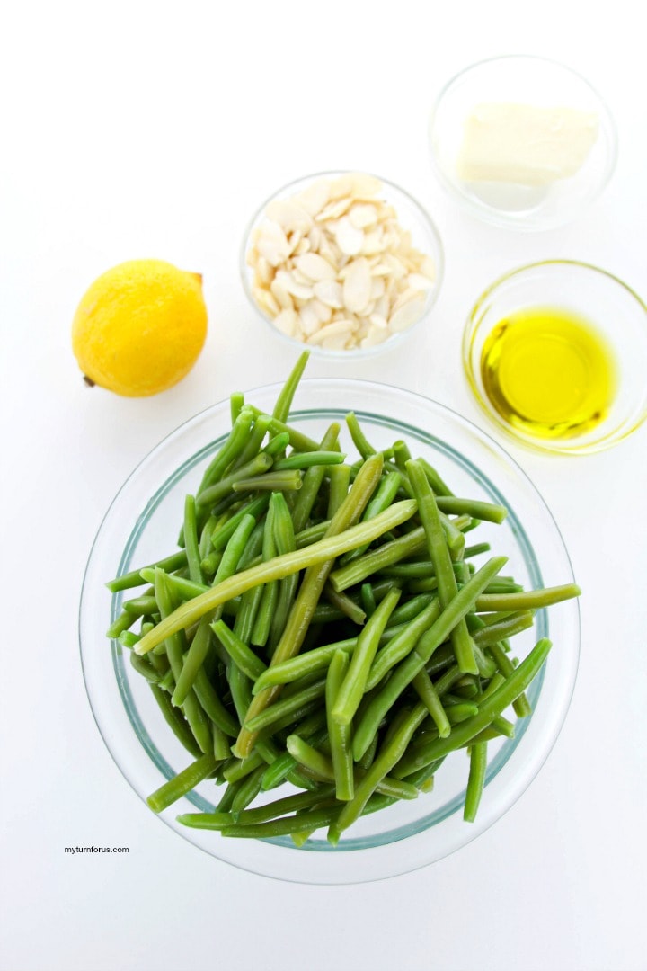 Fresh green Beans, lemon, garlic