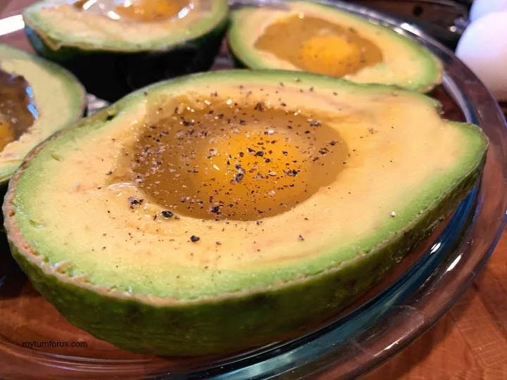 avocado with eggs inside