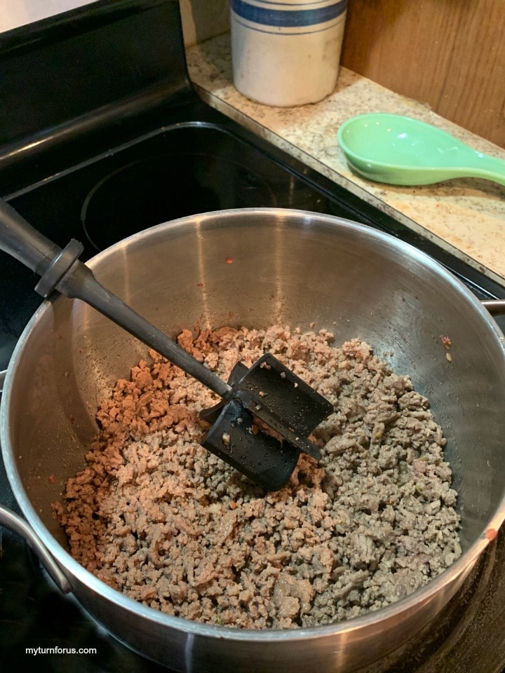 browning ground beef and sausage