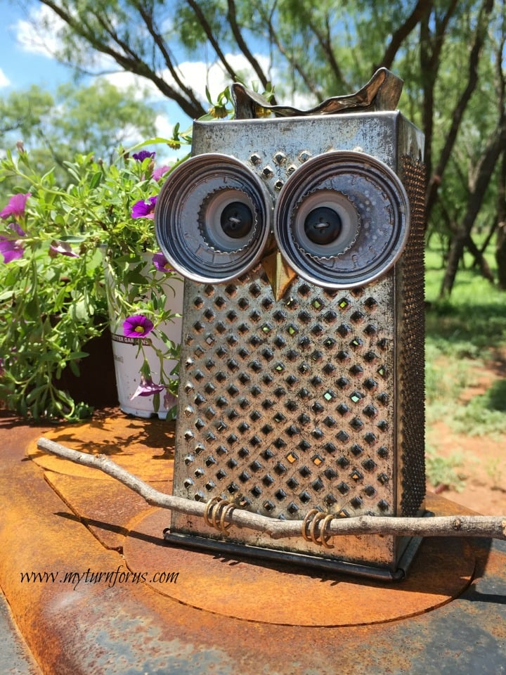 DIY Kitchen Grater Owl Art