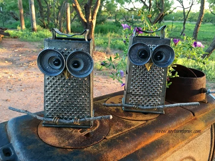 DIY Kitchen Grater Owl, garden wall art