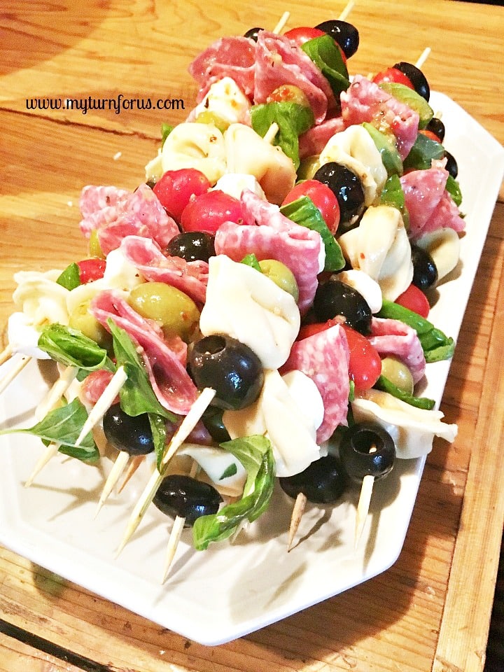 antipasto skewer, antipasto on a stick, antipasto kabob