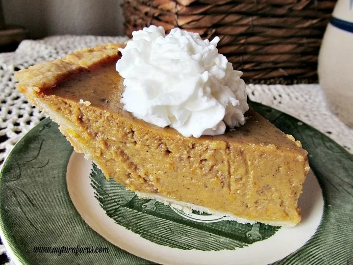 old fashioned pumpkin pie with freshly grated nutmeg