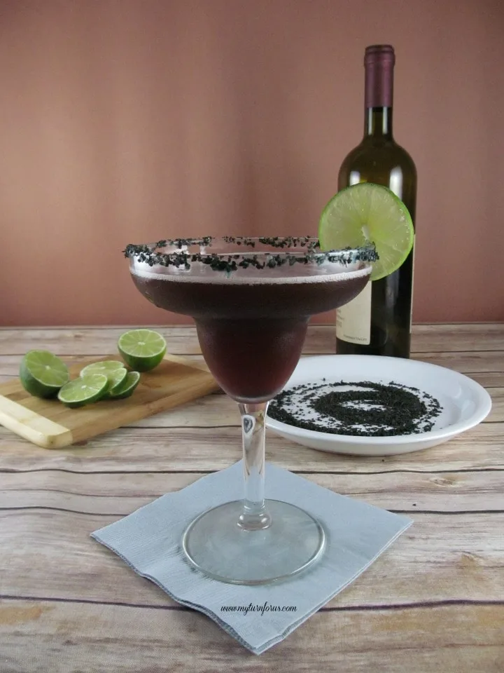 Red Wine Margarita, Black Lava Salt