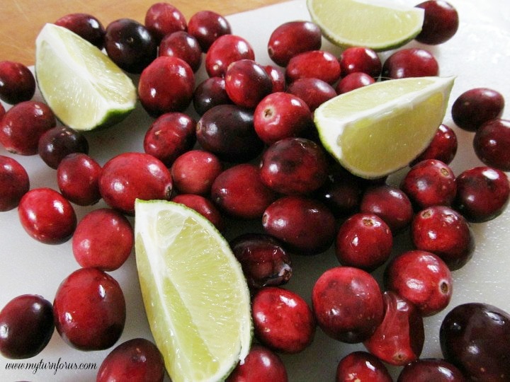 Fresh Cranberries and limes