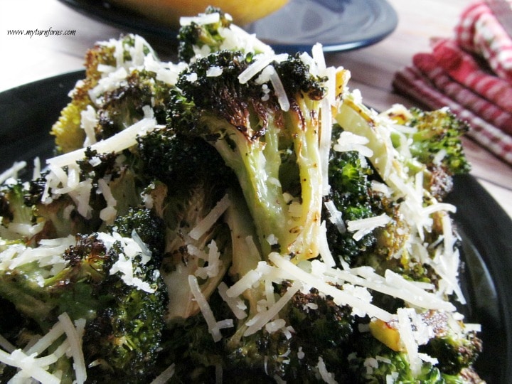 Roasted Broccolini, caramelized broccoli, blackened broccoli
