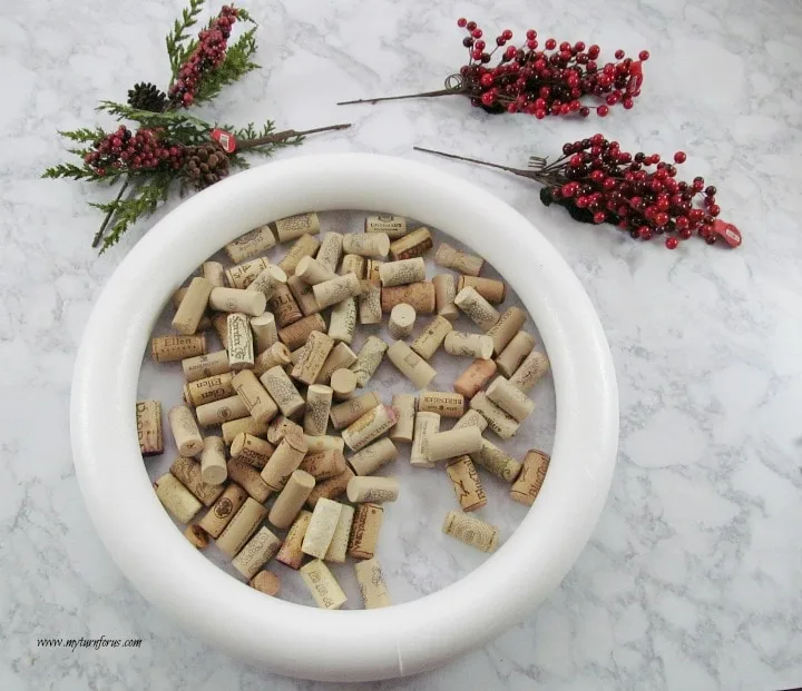 Christmas Wreath, Wine cork crafts