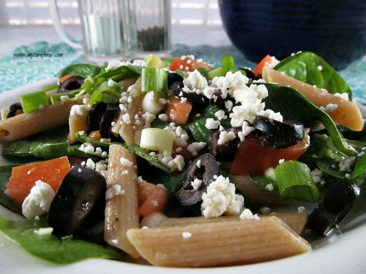 Mediterranean spinach salad
