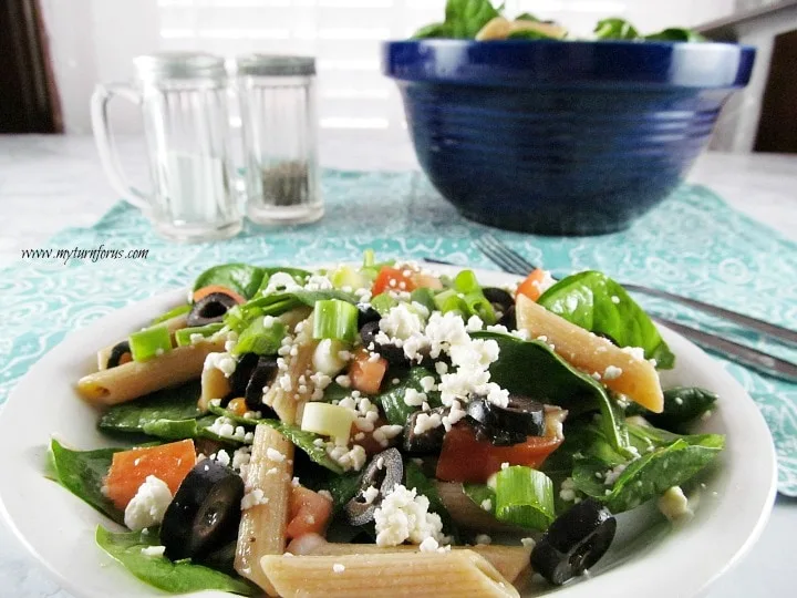 Mediterranean spinach salad