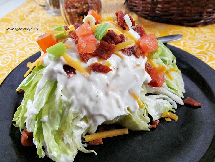 Wedge Salad Recipe, Creamy Salad Dressing, how to cut a wedge salad, wedge salad ingredients.