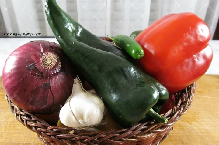 garlic, onions, peppers 