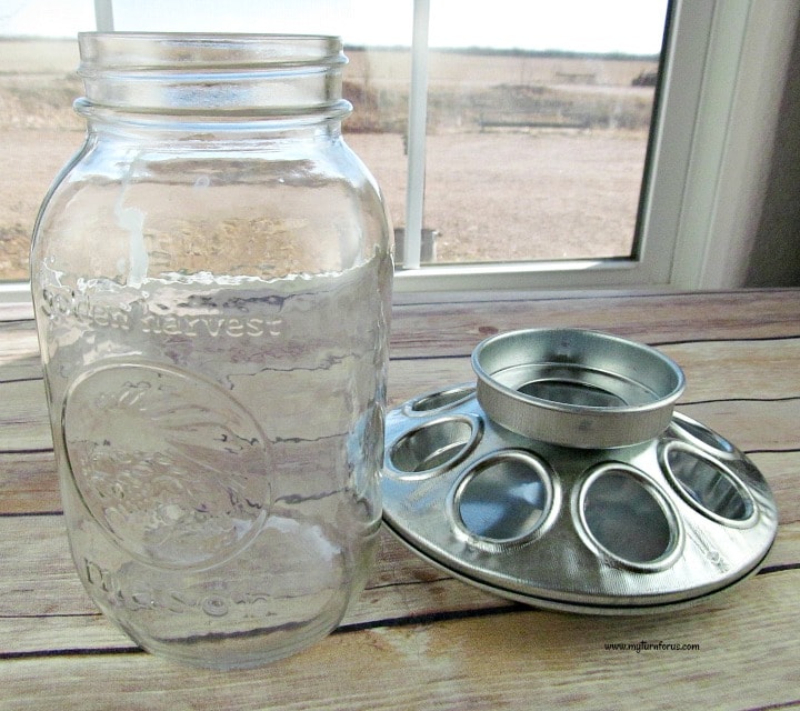 Hanging Bird Feeder Glass Mason Jar that is Handmade for RV'ing or Beginners 