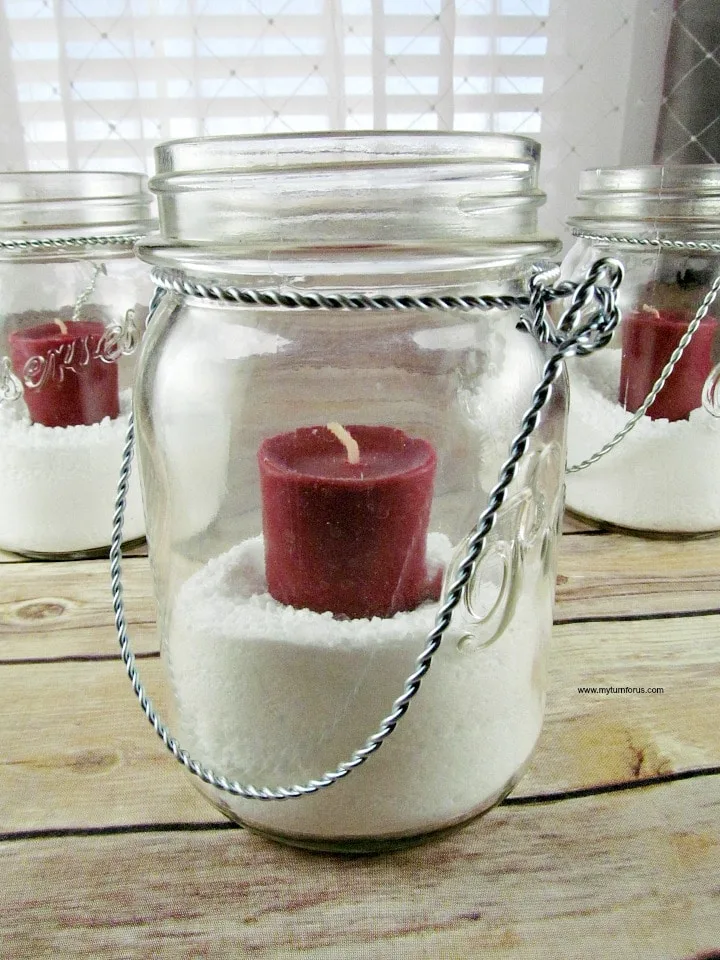 Christmas Mason Jars with candles