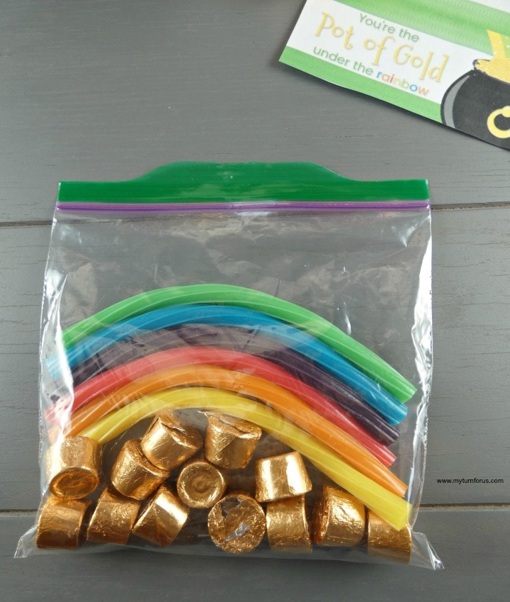 St Patrick's Day Treat Bags, rainbow treats