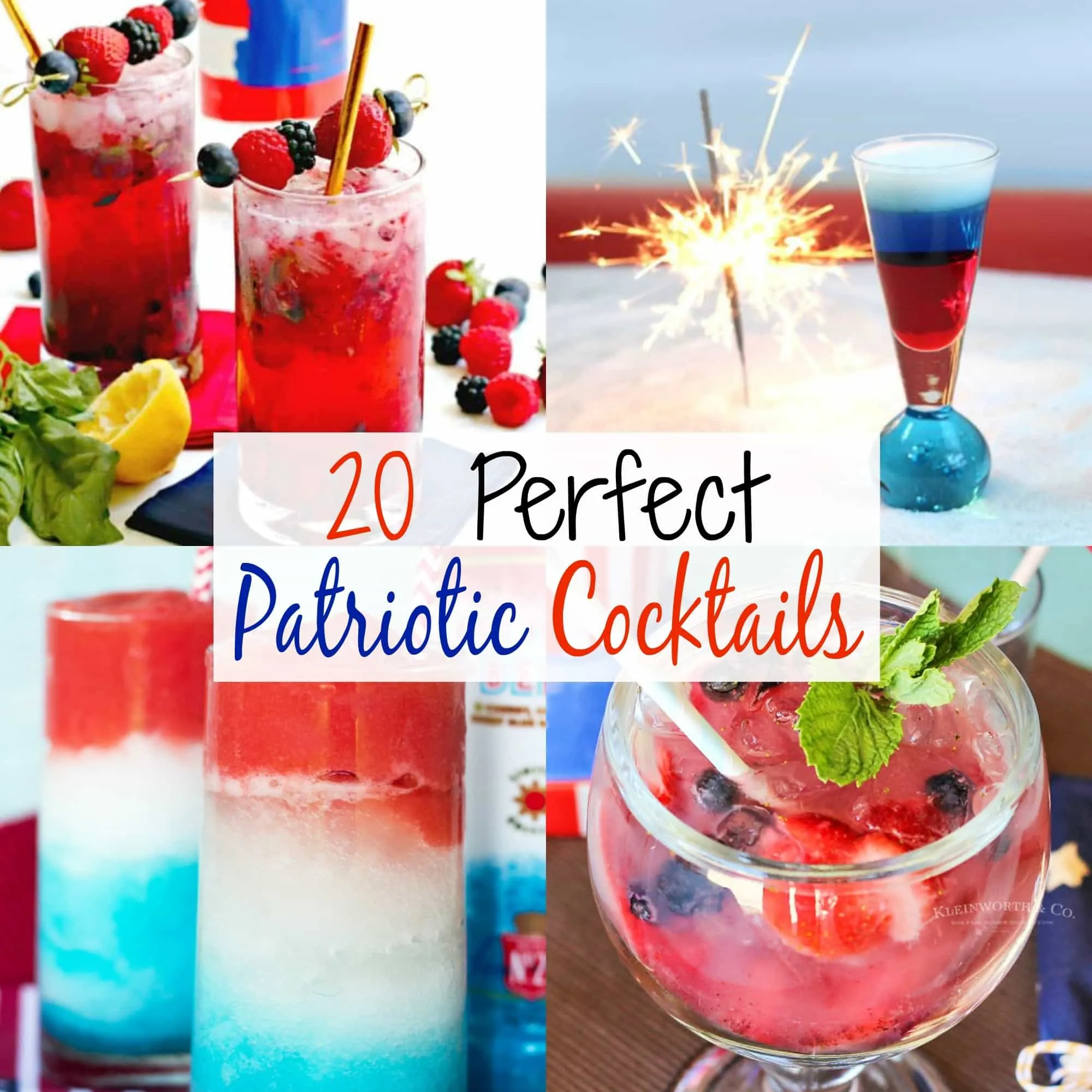 patriotic cocktails, red White and Blue