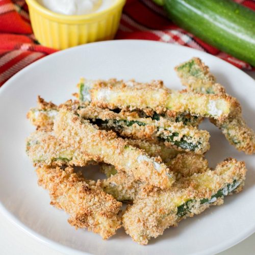 Baked Zucchini Sticks with Dipping Sauce - My Turn for Us