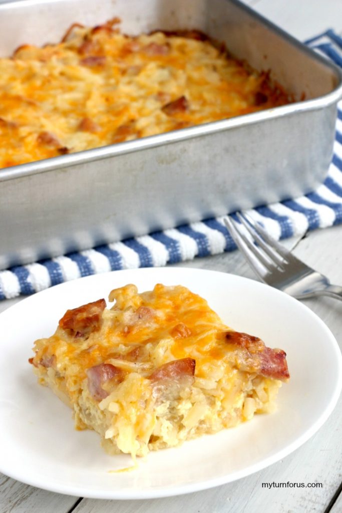 Breakfast Casserole with hash browns and ham My Turn for Us