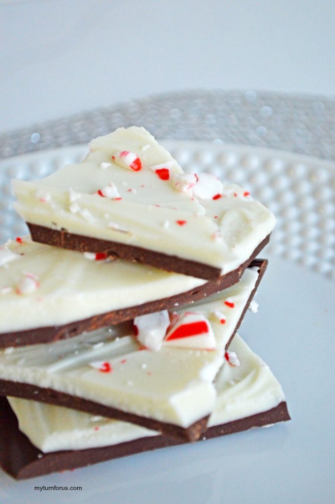 Candy Cane Bark with Dark and White Chocolate My Turn for Us
