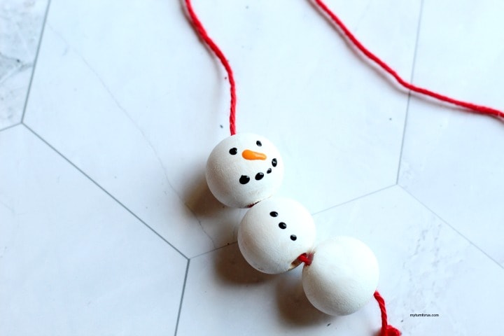 Wooden snowman ornament
